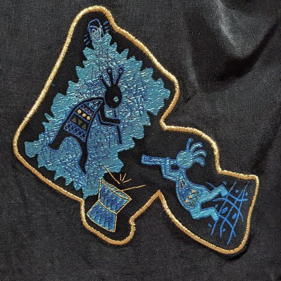 Vintage Hopi Motif Kokopelli Set Cardigan Top Slinky L/XL Southwestern 80s 90s - Picture 4 of 9